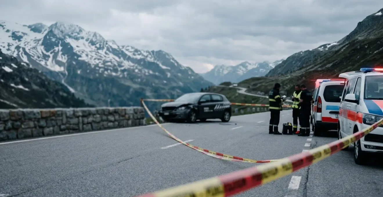 Intervention des secours suite à un accident de la route grave en Suisse