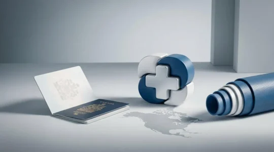 Contexte médical symbolisant la protection financière pour les voyages en Amérique du Nord avec couverture illimitée
